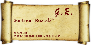 Gertner Rezső névjegykártya